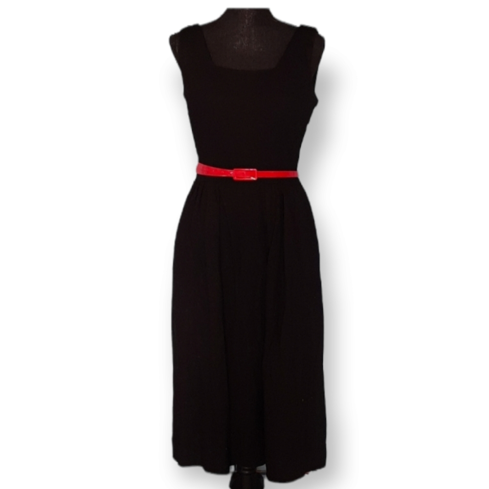 Helen Whitning Vintage Black Wool Dress